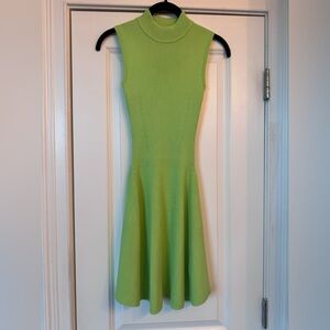 Green Fit and Flare Midi Dress for Wedding Guests